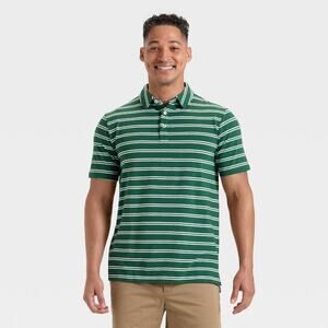 Goodfellow & Co - Men's - Striped Polo Shirt - Green - Size Small - NWT